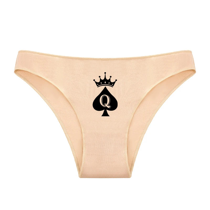 Sexy Crown Queen of Spades Underwear - Women's Cotton Panties | Skin-Friendly Lingerie
