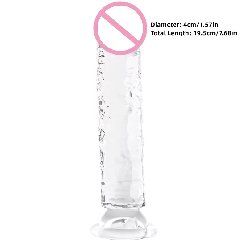 Realistic Dildo Clear Soft Lifelike Sex Toy with Vein Texture Penis for Vagina Anal Stimulation with Strong Suction Cup Adulttoy