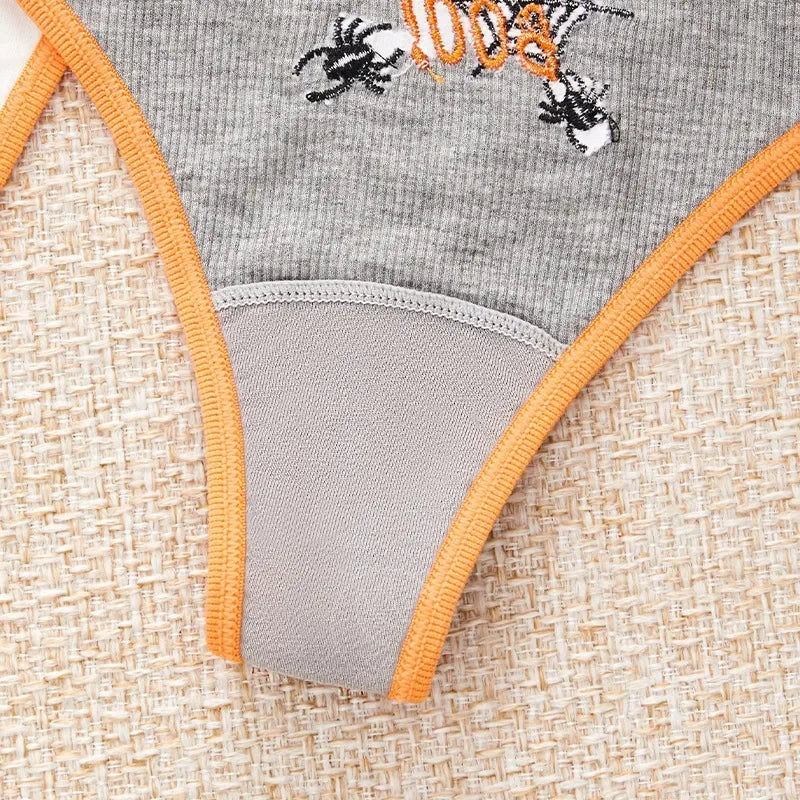 Women's Halloween Pattern Thong Panties - Sexy Low Rise G-String Breathable Comfortable Underwear
