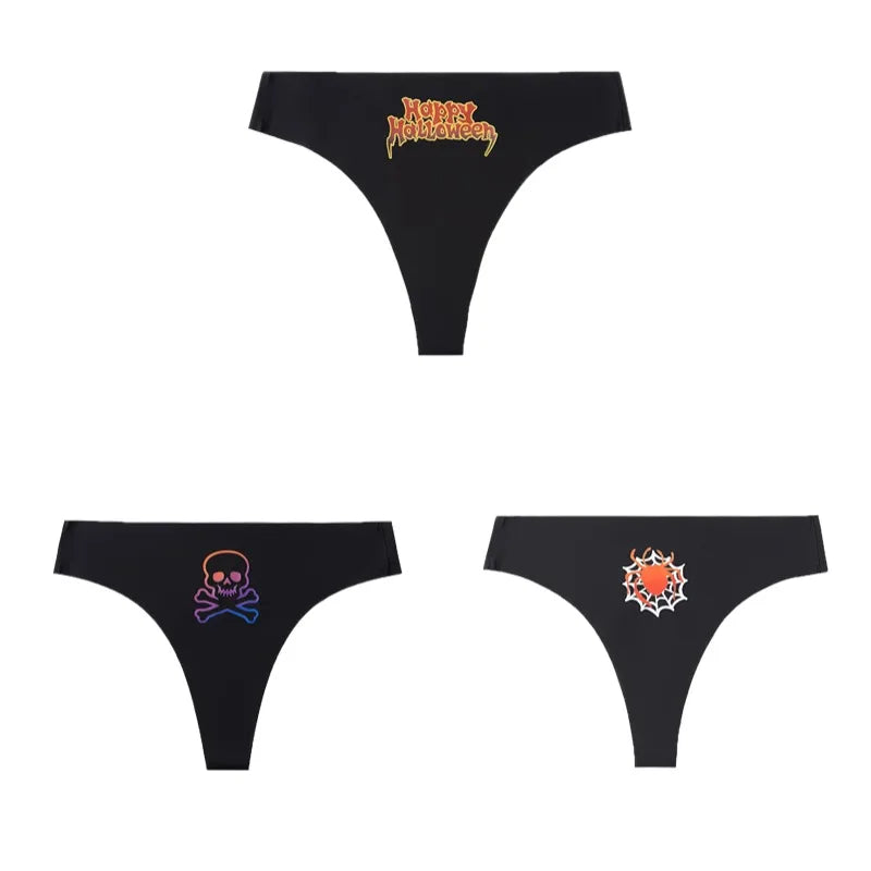 Halloween Women's Thong Set - 3 Piece Breathable Sexy Lingerie Collection