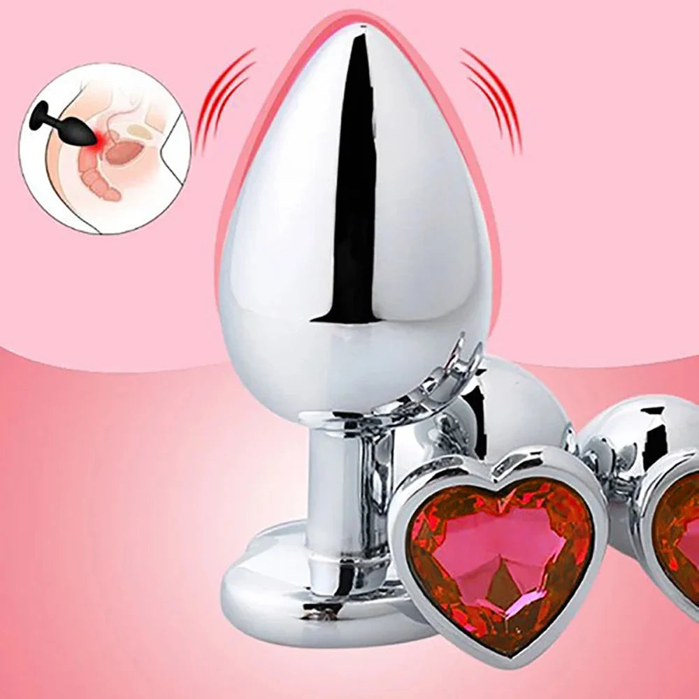Metal Heart Butt Plug 3 Sizes Simifo