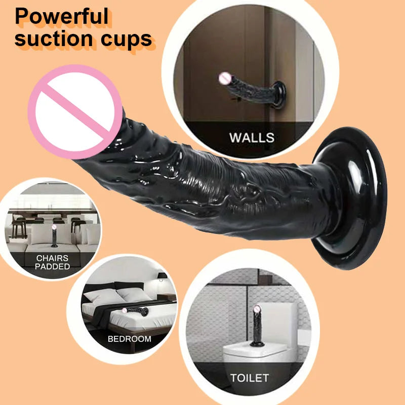 Realistic G-Spot Jelly Dildo with Suction Cup - Silicone Penis Butt Plug | Women's Pleasure Toy