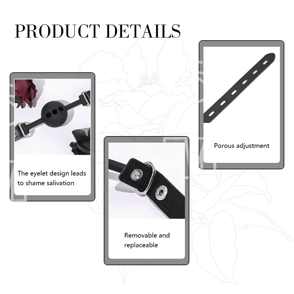 Black Silicone Ball Gag Simifo