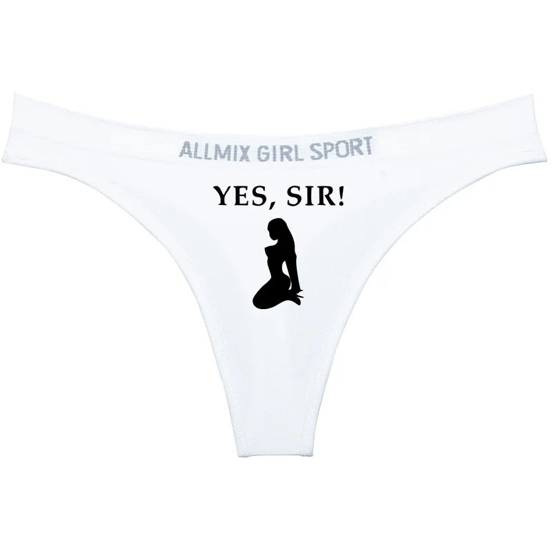 YES SIR Sexy Letters Print Underwear - Women's Seamless Low Waist Panties | Sports Fitness Brief