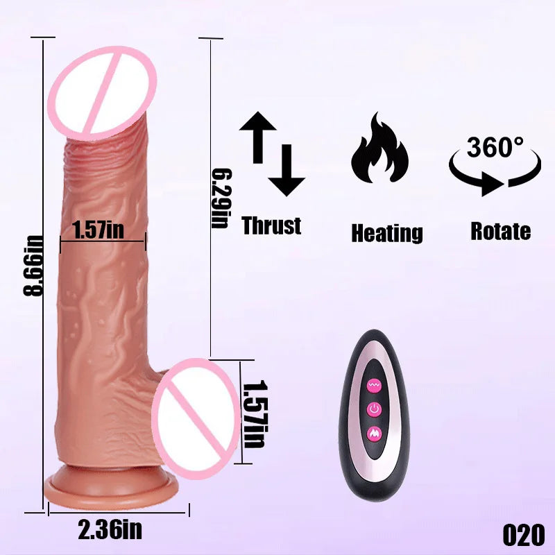 Telescopic Vibrating Realistic Dildo