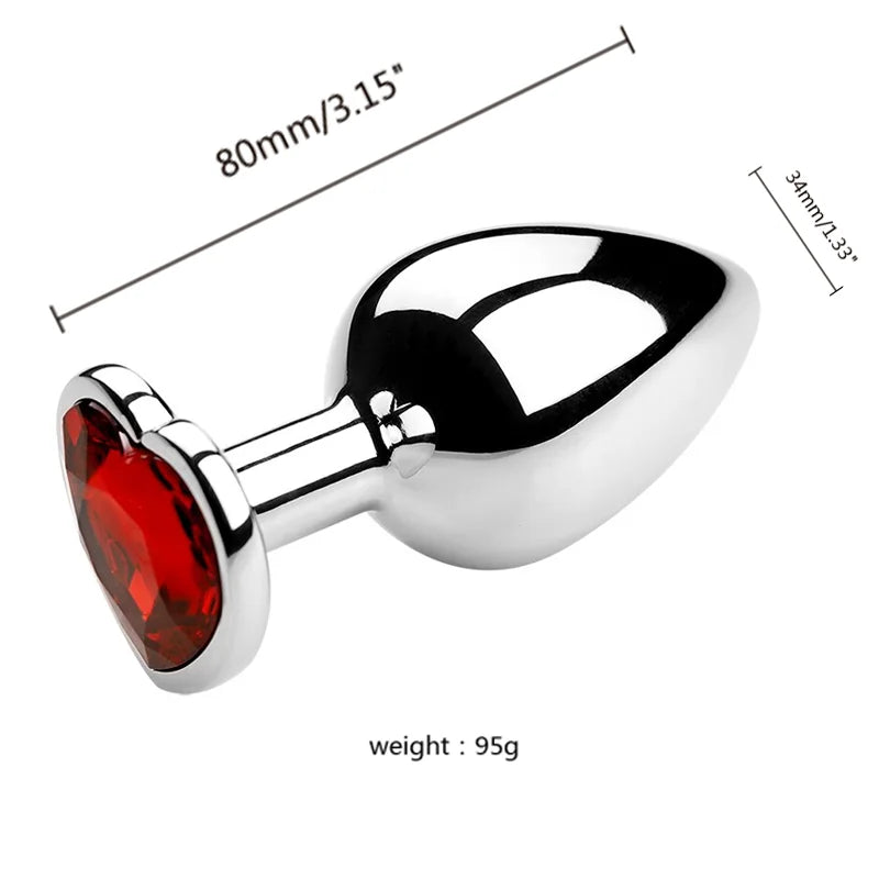 Metal Heart Butt Plug 3 Sizes Simifo