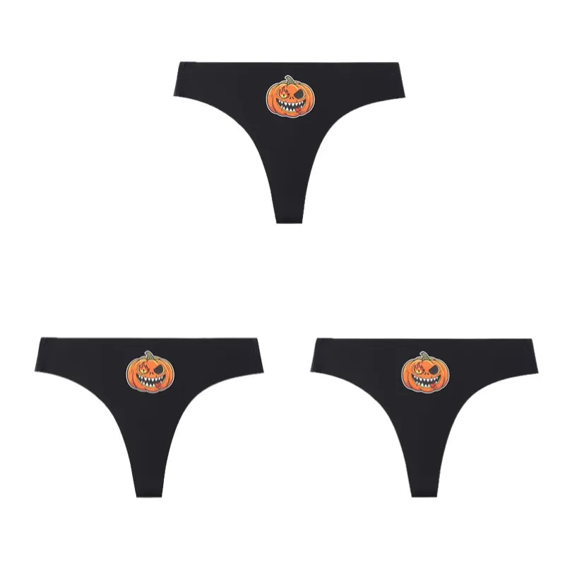 Halloween Women's Thong Set - 3 Piece Breathable Sexy Lingerie Collection