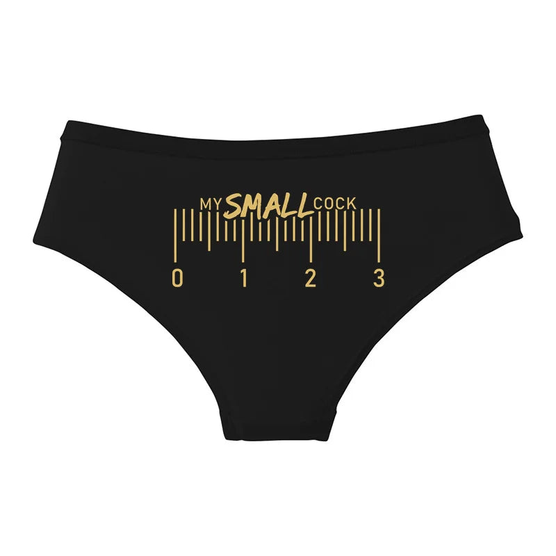 MY SMALL COCK Funny Cotton Underwear - Women's Novelty Briefs | Soft Comfortable Panties
