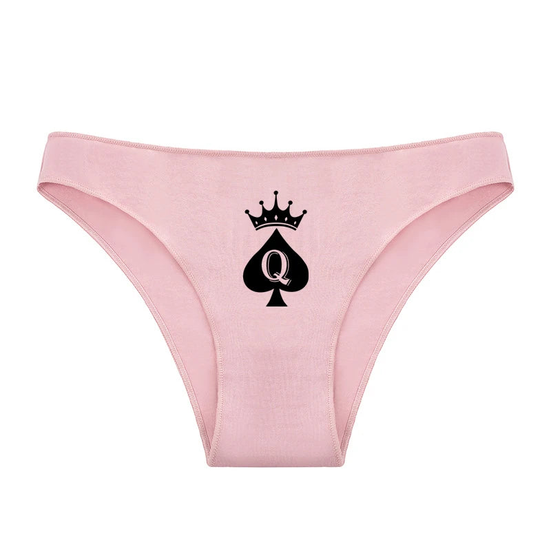 Sexy Crown Queen of Spades Underwear - Women's Cotton Panties | Skin-Friendly Lingerie