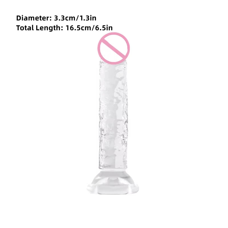 Realistic Dildo Clear Soft Lifelike Sex Toy with Vein Texture Penis for Vagina Anal Stimulation with Strong Suction Cup Adulttoy