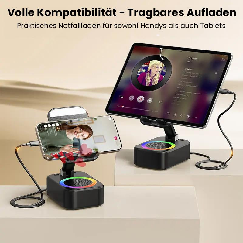 FUDUOO Wireless Bluetooth Speaker with Phone Stand, HD Surround Sound, Wireless Speaker with Adjustable & Foldable Phone Holder, 6H Playback Time, Compatible with Iphone/Ipad/Samsung, Etc.