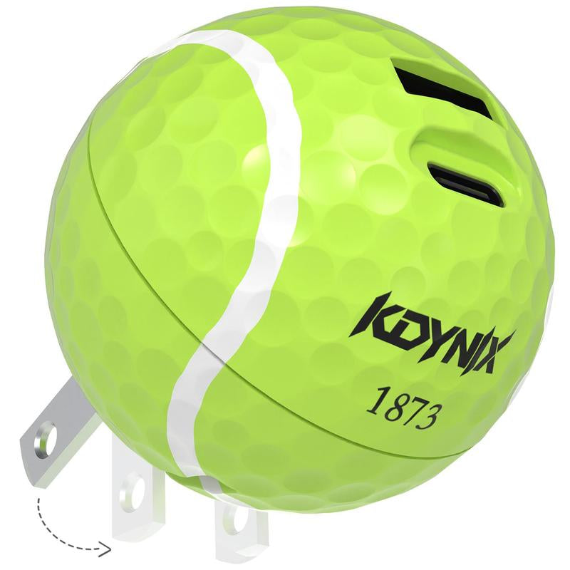 20W Dual Port Creative Golf Ball Charger Block，Gan III Power Adapter Fast Wall Charger with UL Certified, Fast Charging for Iphone 17/16/15/14/13/12, Galaxy, Ipad, Airpods Smartphone Chargers , Portable Chargers, Magnetic Phone Charger, Charger for Iphone