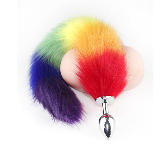 Rainbow Fox Tail Butt Plug Simifo