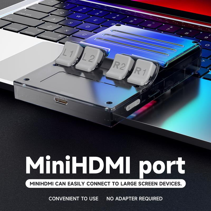 R40 Retro Handheld Gaming Console 3.5" IPS Screen 128GB Storage 40K+ Games Compact Design HDMI Output Bonus Charging Cable Black