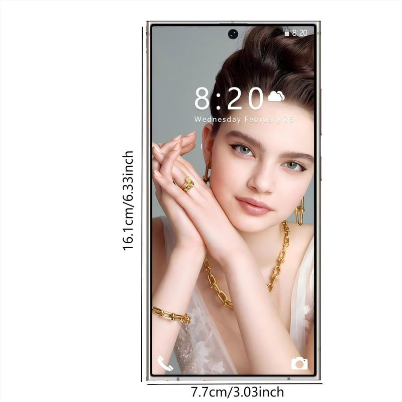 25 Ultra Smartphone, 6.8 Inch Large Screen, Dual Sim Card Slot, Octa-Core Processor, 64GB ROM, 5+13Mp Camera, 4G Network Support