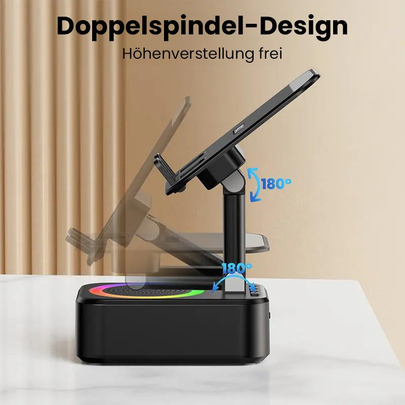 FUDUOO Wireless Bluetooth Speaker with Phone Stand, HD Surround Sound, Wireless Speaker with Adjustable & Foldable Phone Holder, 6H Playback Time, Compatible with Iphone/Ipad/Samsung, Etc.