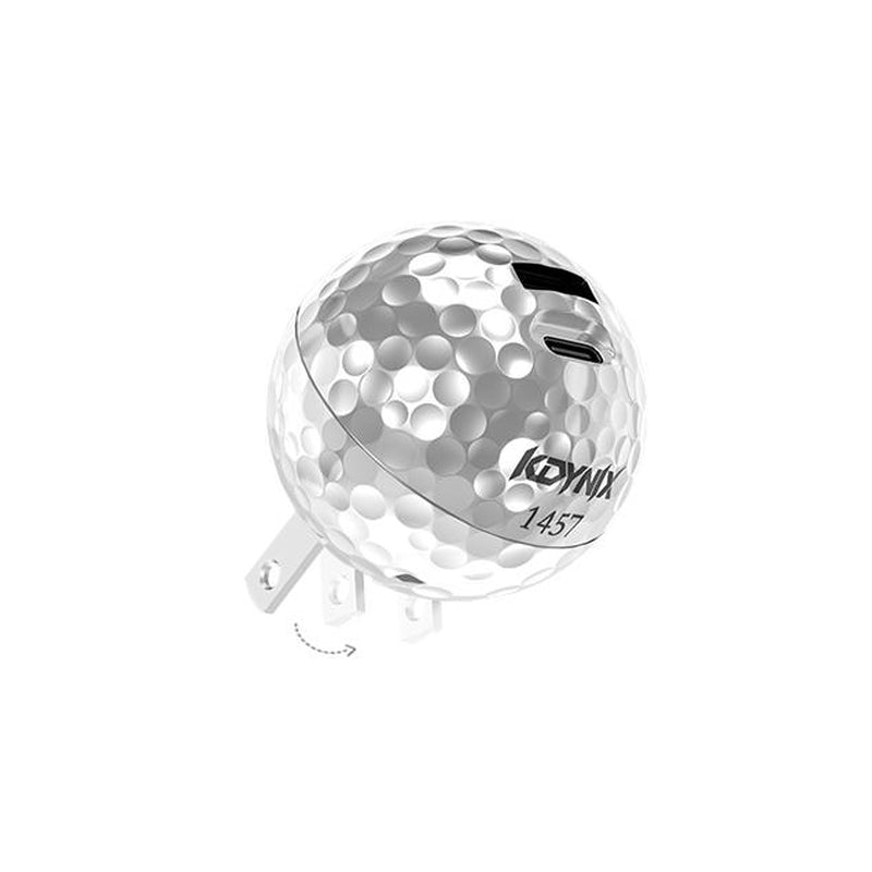 20W Dual Port Creative Golf Ball Charger Block，Gan III Power Adapter Fast Wall Charger with UL Certified, Fast Charging for Iphone 17/16/15/14/13/12, Galaxy, Ipad, Airpods Smartphone Chargers , Portable Chargers, Magnetic Phone Charger, Charger for Iphone
