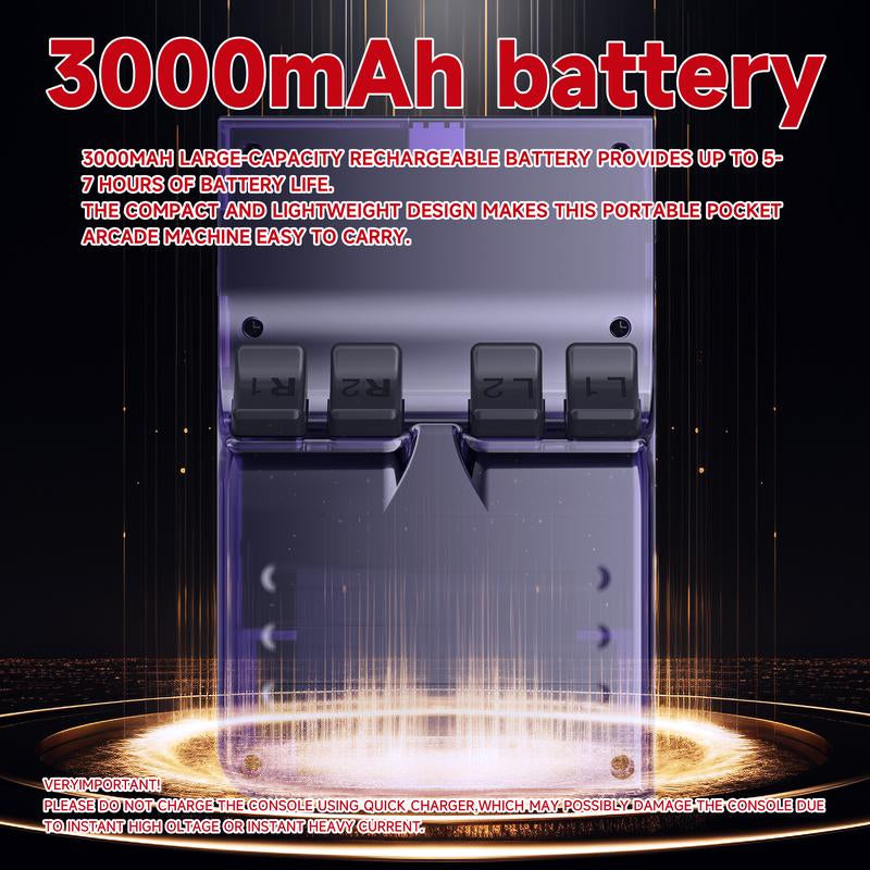 R40 Retro Handheld Gaming Console 3.5" IPS Screen 128GB Storage 40K+ Games Compact Design HDMI Output Bonus Charging Cable Black