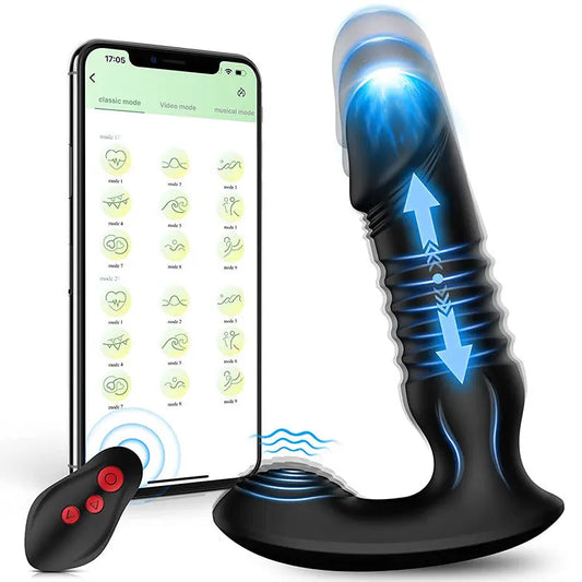 Automatic APP Remote Control Butt Plug Telescopic Prostate Massage Toy Simifo