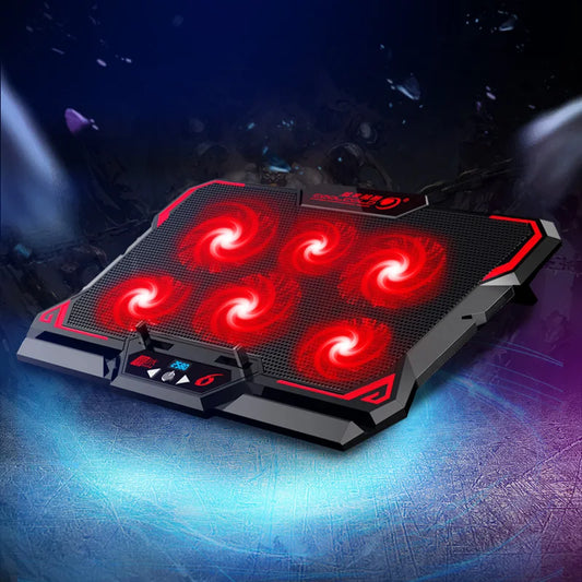 17inch Gaming Laptop Cooler Six Fan Led Screen Two USB Port 2600RPM Laptop Cooling Pad Notebook Stand For Laptop - Simifo