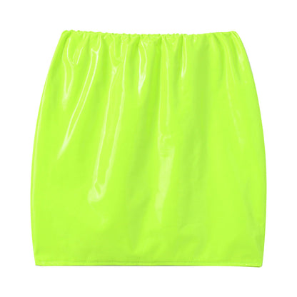 Sexy Womens Leather Miniskirt