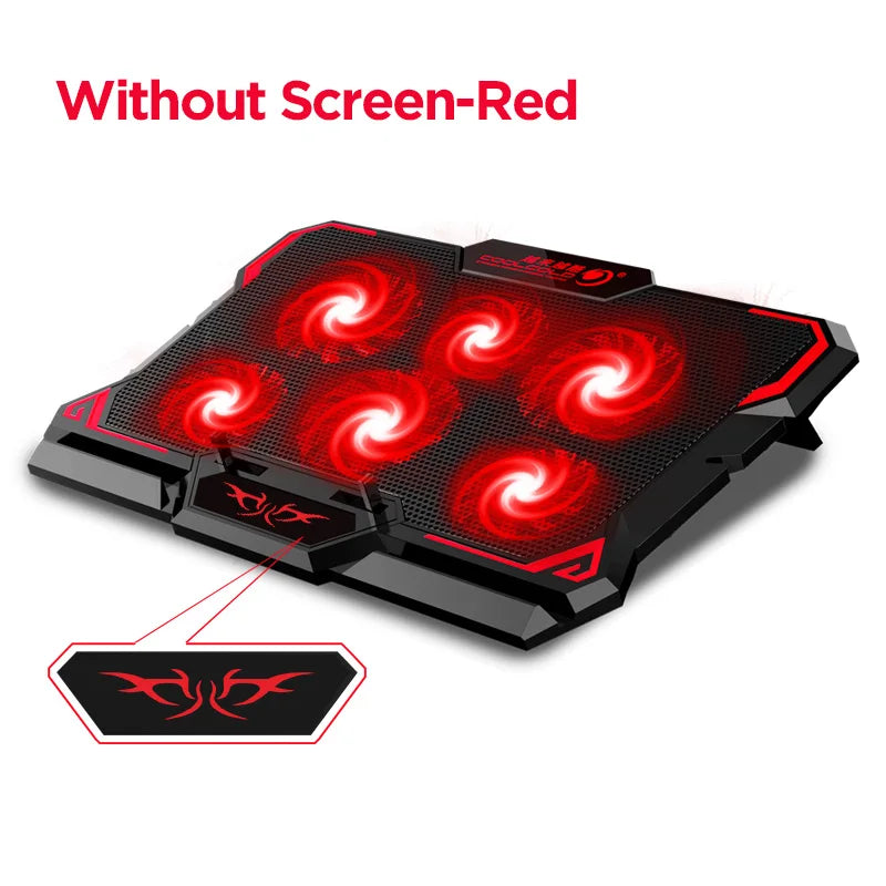 17inch Gaming Laptop Cooler Six Fan Led Screen Two USB Port 2600RPM Laptop Cooling Pad Notebook Stand For Laptop - Simifo