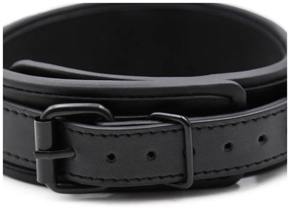 Bdsm Leather Collar with Chain Simifo