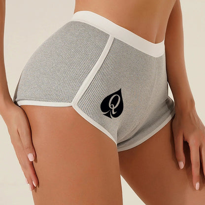 Queen of Spades Women's Cotton Boxer Shorts - Breathable Boyshort Panties | Comfortable Sports Underwear