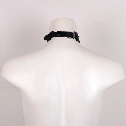 Gothic Leather Garter Belt Set - Sexy Lingerie Harness with Bow Detail