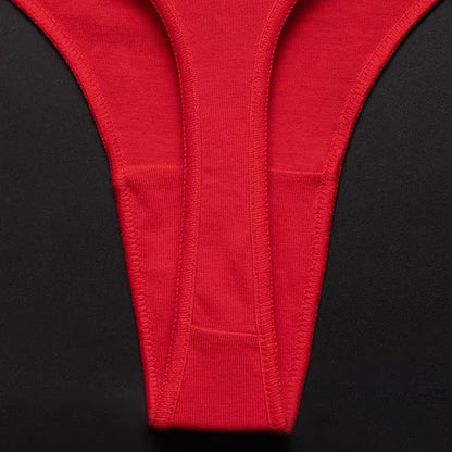 HOT WIFE Red Cotton Seamless Thong - Soft Invisible Breathable Sport Underwear | Women's Lingerie