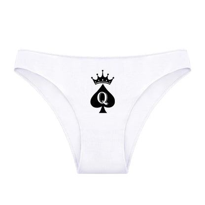 Sexy Crown Queen of Spades Underwear - Women's Cotton Panties | Skin-Friendly Lingerie