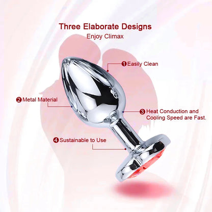 Metal Heart Butt Plug 3 Sizes Simifo