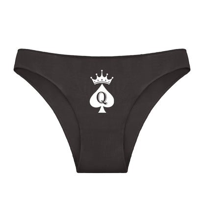 Sexy Crown Queen of Spades Underwear - Women's Cotton Panties | Skin-Friendly Lingerie