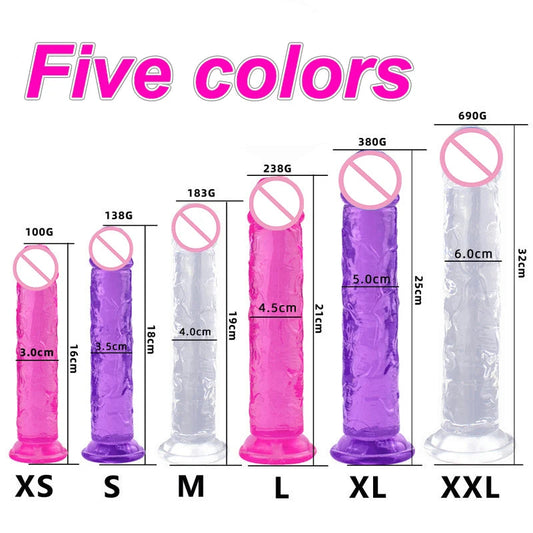 5 Colors Dildo With Suction Cup Simifo