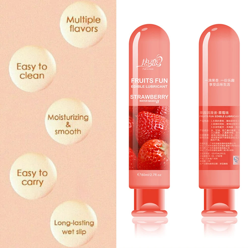 Edible Flavored Lubricant - Lickable Fruity Intimate Gel (60ml)