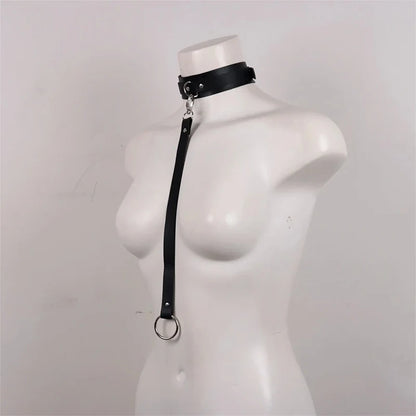 Gothic Leather Garter Belt Set - Sexy Lingerie Harness with Bow Detail
