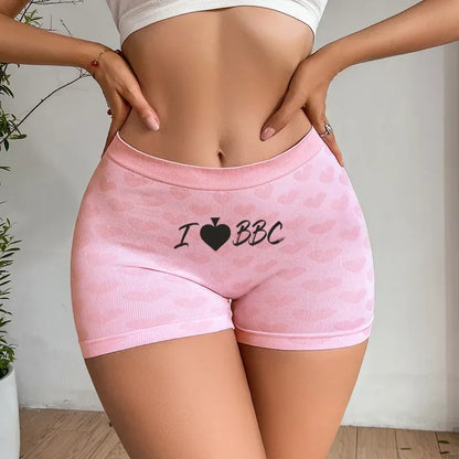 Queen of Spades Love Heart Women's Underwear - High Waisted Breathable Cotton Panties | Red Sexy Lingerie