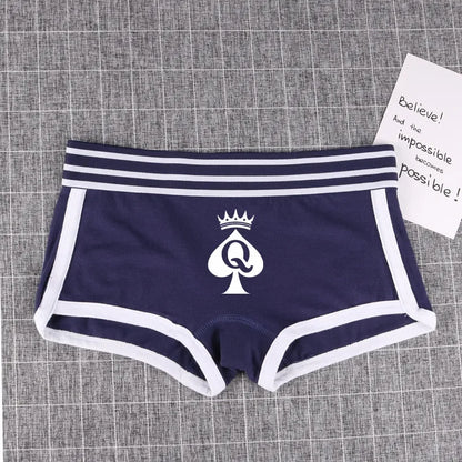 Queen of Spades Cotton Boyshort - Women's Breathable QOS Underwear | Cute Comfortable Panties