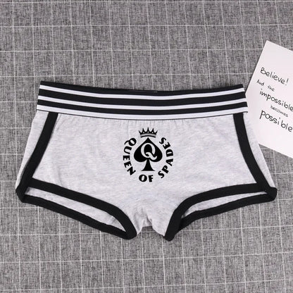 Queen of Spades Cotton Boyshort - Women's Breathable QOS Underwear | Cute Comfortable Panties
