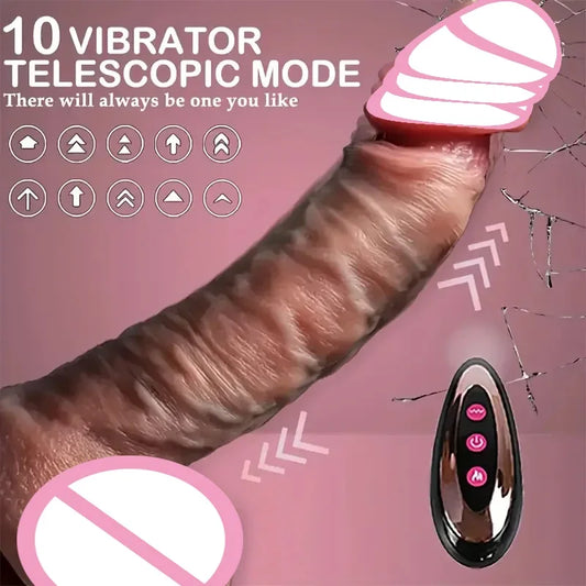 Telescopic Vibrating  Realistic Dildo