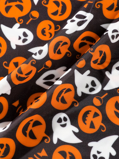 Women's Halloween Panties Set - 10 Piece Pumpkin & Skull Print Scalloped Edge Bikini Underwear