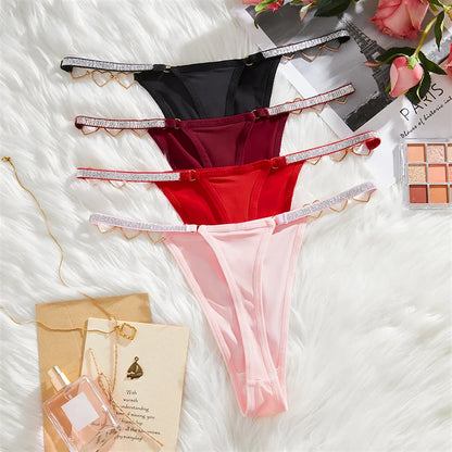 Queen of Spades Sexy Thong - Love Decoration Cotton Crotch Low Rise Underwear | Fun Lingerie Gift