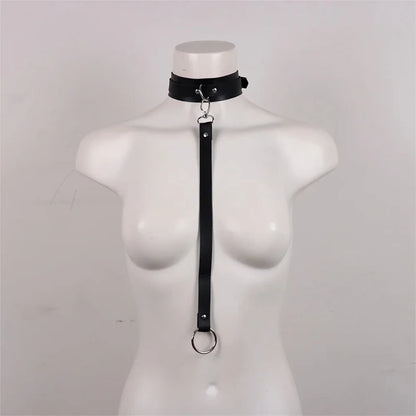 Gothic Leather Garter Belt Set - Sexy Lingerie Harness with Bow Detail