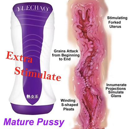 Electric Vibrating Male Masturbator - Realistic Silicone Vagina Stroker | Men's Pleasure Toy