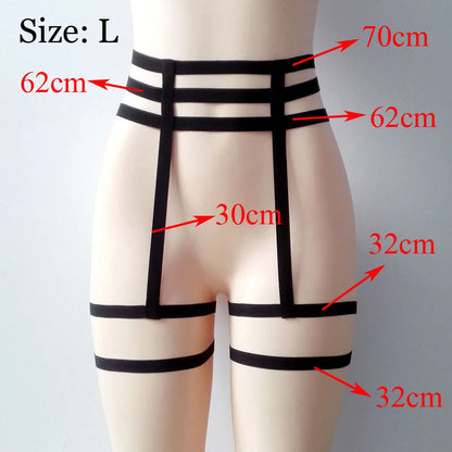 Elastic Cage Chain Suspender Garter Belt - Hollow Leg Harness Strap | Sexy Body Jewelry