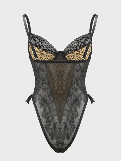 Sexy Lace Leopard  Bodysuit