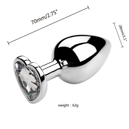 Metal Heart Butt Plug 3 Sizes Simifo