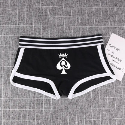Queen of Spades Cotton Boyshort - Women's Breathable QOS Underwear | Cute Comfortable Panties