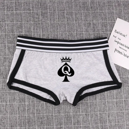 Queen of Spades Cotton Boyshort - Women's Breathable QOS Underwear | Cute Comfortable Panties