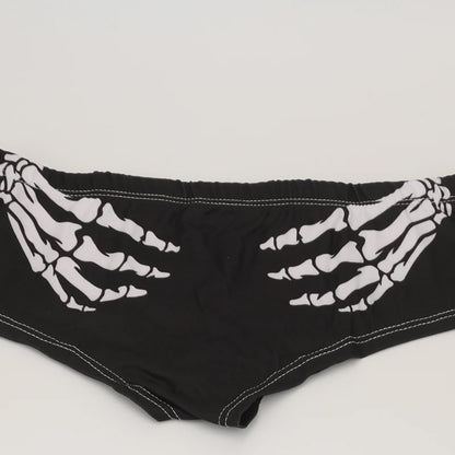 Halloween Skull Cartoon Underwear - Finger Bones Hip-Lifting Thong for Women